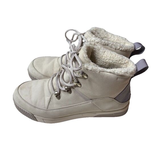 The North Face Cream Tan Faux Fur Sierra Mid Lace Waterproof  Boots Size 7.5 Wom - Picture 1 of 8